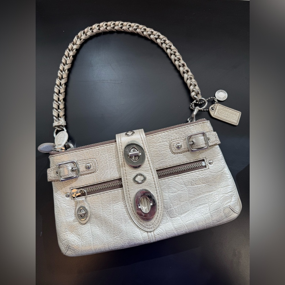 Coach Limited Edition Silver Bridget bag 65th anniversary legacy stripe Bridget